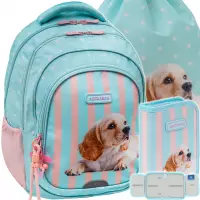 Ilustracja produktu AstraBag Zestaw Szkolny Puppy Line 3el. Plecak AB300 502026047 + Worek 507026015 + Piórnik 503026062