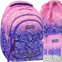 Ilustracja produktu AstraBag Zestaw Szkolny Kitty 3el. Plecak AB330 502026006 + Worek 507026003 + Piórnik 503026009