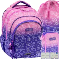 Ilustracja produktu AstraBag Zestaw Szkolny Kitty 3el. Plecak AB300 502026007 + Worek 507026003 + Piórnik 503026009