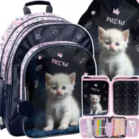 Ilustracja produktu Paso Zestaw Szkolny 3el White Cat Plecak PP26CD-090 + Piórnik PP26CD-P001 + Worek PP26CD-712