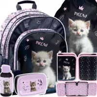 Ilustracja produktu Paso Zestaw Szkolny 5el White Cat Plecak PP26CD-090 + Piórnik PP26CD-P001BW + Worek PP26CD-712