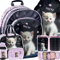 Ilustracja produktu Paso Zestaw Szkolny 6el White Cat Plecak PP26CD-090 + Piórnik PP26CD-P001 + Worek PP26CD-712 + Torba PP26CD-074