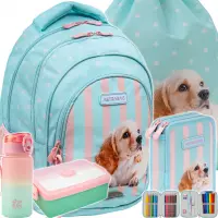 Ilustracja produktu AstraBag Zestaw Szkolny Puppy Line 5el. Plecak AB330 502026046 + Worek 507026015 + Piórnik 503026063 + 55981CP + Z07754