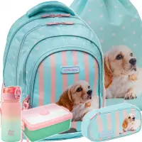 Ilustracja produktu AstraBag Zestaw Szkolny Puppy Line 5el. Plecak AB300 502026047 + Worek 507026015 + Piórnik 503026064 + 55981CP + Z07754