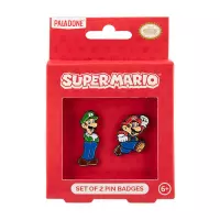 Ilustracja Zestaw Emmaliowanych Przypinek Super Mario - Mario i Luigi