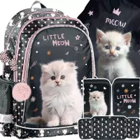 Ilustracja produktu Paso Zestaw Szkolny 3el. Biały Kot  Plecak PP25CO-081 + Piórnik PP25CO-P001BW + Worek PP25CO-712