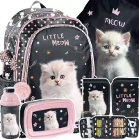 Ilustracja produktu Paso Zestaw Szkolny 5el. Biały Kot Plecak PP25CO-081 + Piórnik PP25CO-P001 + Worek PP25CO-712