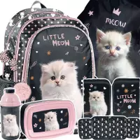 Ilustracja produktu Paso Zestaw Szkolny 5el. Biały Kot Plecak PP25CO-081 + Piórnik PP25CO-P001BW + Worek PP25CO-712