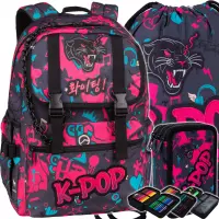 Ilustracja produktu CoolPack Zestaw Szkolny K-Pop Dark 3el. Plecak Rumi F166036 + Worek F070036 + Piórnik F067036