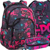 Ilustracja produktu CoolPack Zestaw Szkolny K-Pop Dark 3el. Plecak Basic Plus F003036 + Worek F070036 + Piórnik F062036