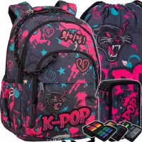 Ilustracja produktu CoolPack Zestaw Szkolny K-Pop Dark 3el. Plecak Basic Plus F003036 + Worek F070036 + Piórnik F067036
