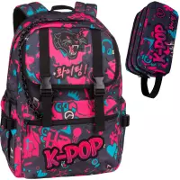 Ilustracja produktu CoolPack Zestaw Szkolny K-Pop Dark 2el. Plecak Rumi F166036 + Piórnik F060036