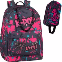 Ilustracja produktu CoolPack Zestaw Szkolny K-Pop Dark 2el. Plecak Cross F026036 + Piórnik F060036