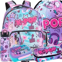 Ilustracja produktu CoolPack Zestaw Szkolny K-Pop Rainbow 5el. Plecak Caro F167037 + Worek F070037 + Piórnik F062037 + 27478CP + 27928CP