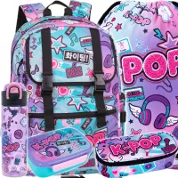 Ilustracja produktu CoolPack Zestaw Szkolny K-Pop Rainbow 5el. Plecak Rumi F166037 + Worek F070037 + Piórnik F062037 + 27478CP + 27928CP