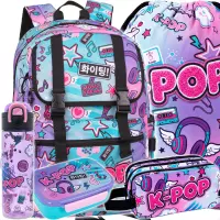 Ilustracja produktu CoolPack Zestaw Szkolny K-Pop Rainbow 5el. Plecak Rumi F166037 + Worek F070037 + Piórnik F060037 + 27478CP + 27928CP