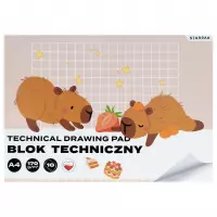 Ilustracja produktu Starpak Blok Techniczny A4 Biały Kapibara 1szt 592250