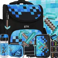 Ilustracja produktu Starpak Zestaw 5el. Pixel Blue Tornister 552620 + Worek 552613 + Piórnik 552628 + 558659 + 558652 558655