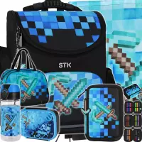 Ilustracja produktu Starpak Zestaw 5el. Pixel Blue Tornister 552620 + Worek 552613 + Piórnik 552628 + Torba 552616 + 558659 + 558652 558655