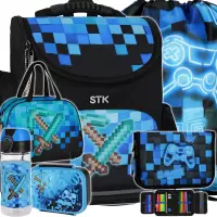 Ilustracja produktu Starpak Zestaw 6el. Pixel Blue Tornister 552620 + Worek 552612 + Piórnik 552621 + Torba 552616 + 558659 + 558652 558655