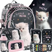 Ilustracja produktu Paso Zestaw Szkolny 6el. Biały Kot Plecak PP25CO-081 + Piórnik PP25CO-P001 + Worek PP25CO-712