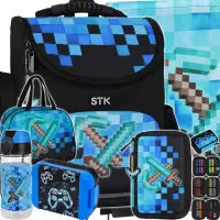 Ilustracja produktu Starpak Zestaw 5el. Pixel Blue Tornister 552620 + Worek 552613 + Piórnik 552628 + Torba 552616 + 558659 + 558652 558655