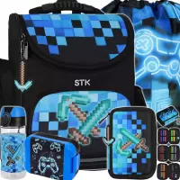 Ilustracja produktu Starpak Zestaw 5el. Pixel Blue Tornister 552620 + Worek 552613 + Piórnik 552628 + 558659 + 558652 558655