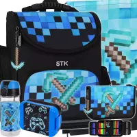 Ilustracja produktu Starpak Zestaw 5el. Pixel Blue Tornister 552620 + Worek 552613 + Piórnik 552623 + 558659 + 558652 558655