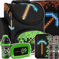 Ilustracja produktu Starpak Zestaw Szkolny Pixel Game Kilof 5el. Tornister 506708 + Piórnik 506709 + Worek 485859 + PP24ST-3021 + PP24ST-3022