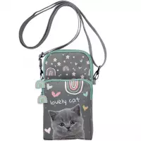 Ilustracja  Paso Torebka Na Smartfona Grey Cat PP26CS-210