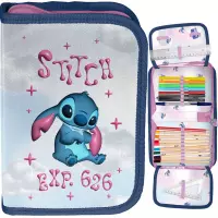 Ilustracja produktu Paso Piórnik Dwuklapkowy z Wyposażeniem Stitch Serce DS26ZZ-P001