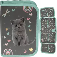 Ilustracja produktu Paso Piórnik Dwuklapkowy bez Wyposażenia Grey Cat PP26CS-P001BW