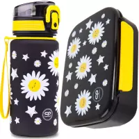Ilustracja produktu CoolPack Zestaw Śniadaniowy Daisy Black Bidon Z17817 + Śniadaniówka Z18817