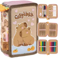 Ilustracja produktu Derform Piórnik Trzykomorowy Kapibara PWTKB10