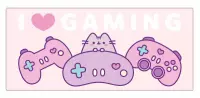 Ilustracja Podkładka pod Myszkę / Mata na Biurko Pusheen  - Kocham Grać