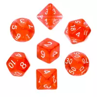 Ilustracja produktu Komplet kości REBEL RPG - Mini Kryształowe - Czerwone