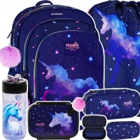 Ilustracja produktu Starpak Zestaw Szkolny Galaxy Unicorn 2 5el. Plecak  529943 + Piórnik 531576 + Worek 531584 + 486109 + 542191