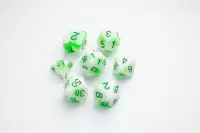 Ilustracja produktu Gamegenic: Glow Series - RPG Dice Set - Toxic Stones