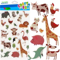 Ilustracja produktu Craft With Fun Ozdoba Dekoracyjna Samoprzylepna Zwierzęta 24szt. 521670