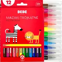 Ilustracja Interdruk Mazaki Trójkątne 12 kolorów BB Kids Czerwone 259905