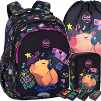 Ilustracja produktu CoolPack Zestaw Szkolny Capybara Music 3el. Plecak Jerry F029961 + Worek F159961 + Piórnik F067961