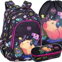 Ilustracja produktu CoolPack Zestaw Szkolny Capybara Music 3el. Plecak Prime Pro F162961 + Worek F159961 + Piórnik F062961