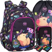 Ilustracja produktu CoolPack Zestaw Szkolny Capybara Music 3el. Plecak Prime Pro F162961 + Worek F159961 + Piórnik F066961