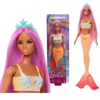Ilustracja Mattel Barbie Lalka Syrenka Pomarańczowy Ogon HRR05 WB6