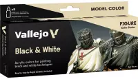 Ilustracja produktu Vallejo: 70.151 - Model Color - Figure - Black & White (8 x 18 ml)