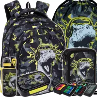 Ilustracja produktu CoolPack Zestaw Szkolny Dinopark 5el. Plecak Fast F163966 + Worek F159966 + Piórnik F067966 + Z17966 + Z18966
