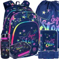 Ilustracja produktu CoolPack Zestaw Szkolny Stars 5el. Plecak Prime Pro F162960 + Worek F159960 + Piórnik F076960 + Z17960 + Z18960