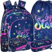 Ilustracja produktu CoolPack Zestaw Szkolny Stars 5el. Plecak Fast F163960 + Worek F159960 + Piórnik F062960 + Z17960 + Z18960