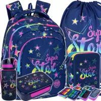 Ilustracja produktu CoolPack Zestaw Szkolny Stars 5el. Plecak Fast F163960 + Worek F159960 + Piórnik F067960 + Z17960 + Z18960