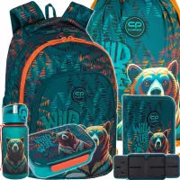 Ilustracja produktu CoolPack Zestaw Szkolny Bear 5el. Plecak Prime Pro F162968 + Worek F159968 + Piórnik F076968 + Z17968 + Z18968